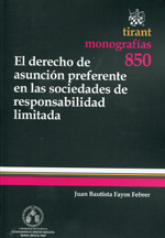 9788490332047 El Derecho De Asunción Preferente En Las Sociedades De Responsabilidad Limitada #850